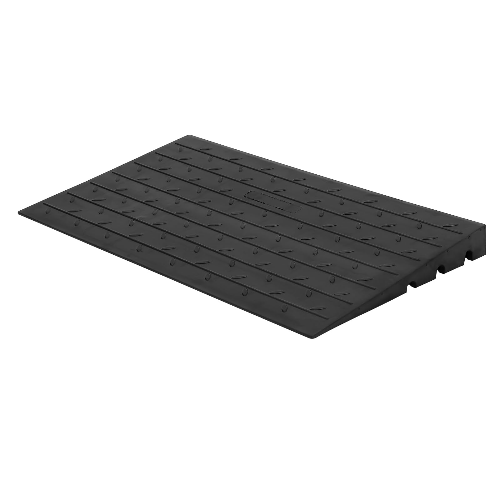 3 Inch Raised Rubber Threshold Ramp Cuttable Door Ramp, Portable Non-Slip Ramp
