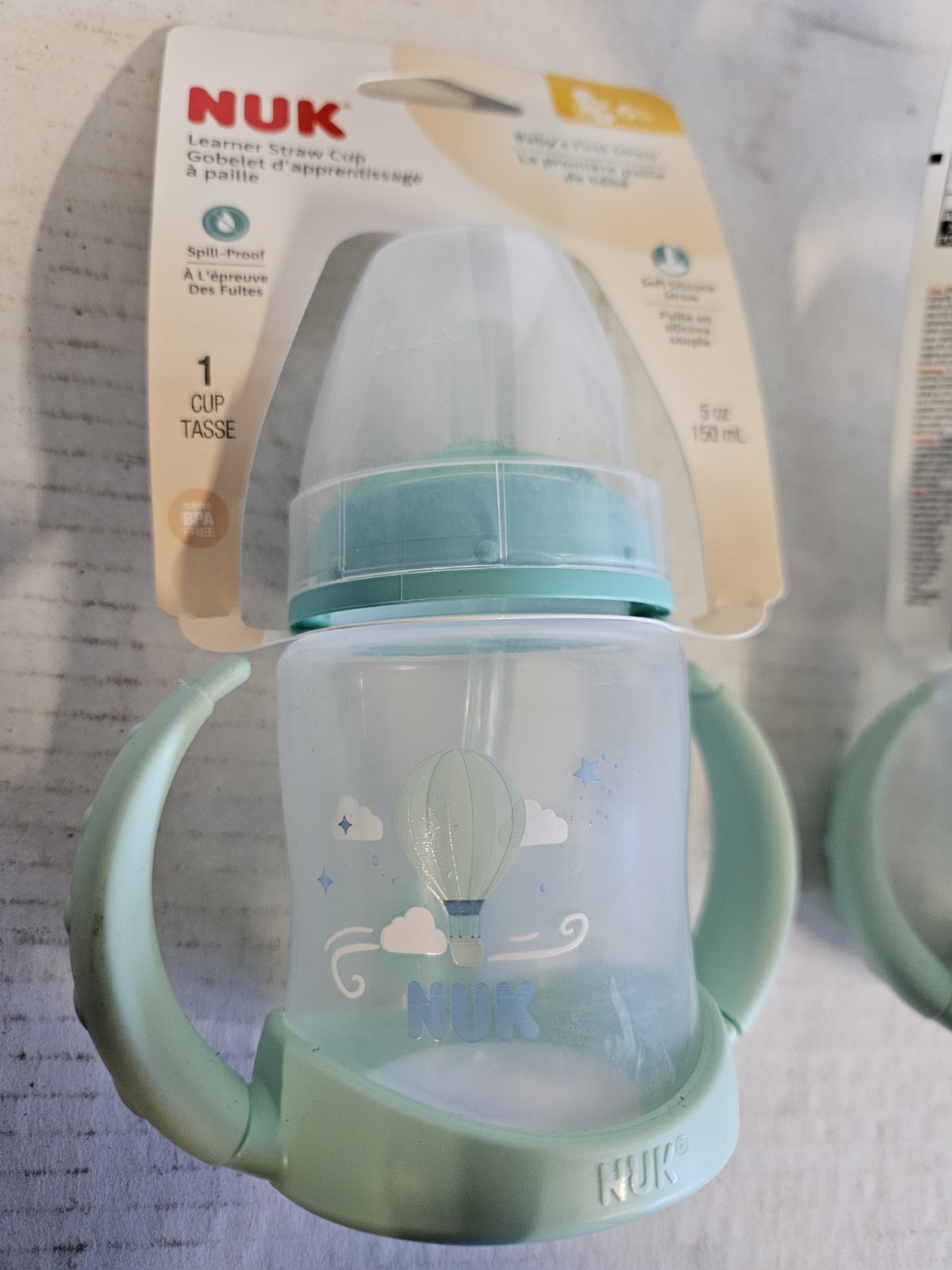 NUK Learner Transition Sippy Cup Removable Handles 5oz 2pk Hot Air Balloons