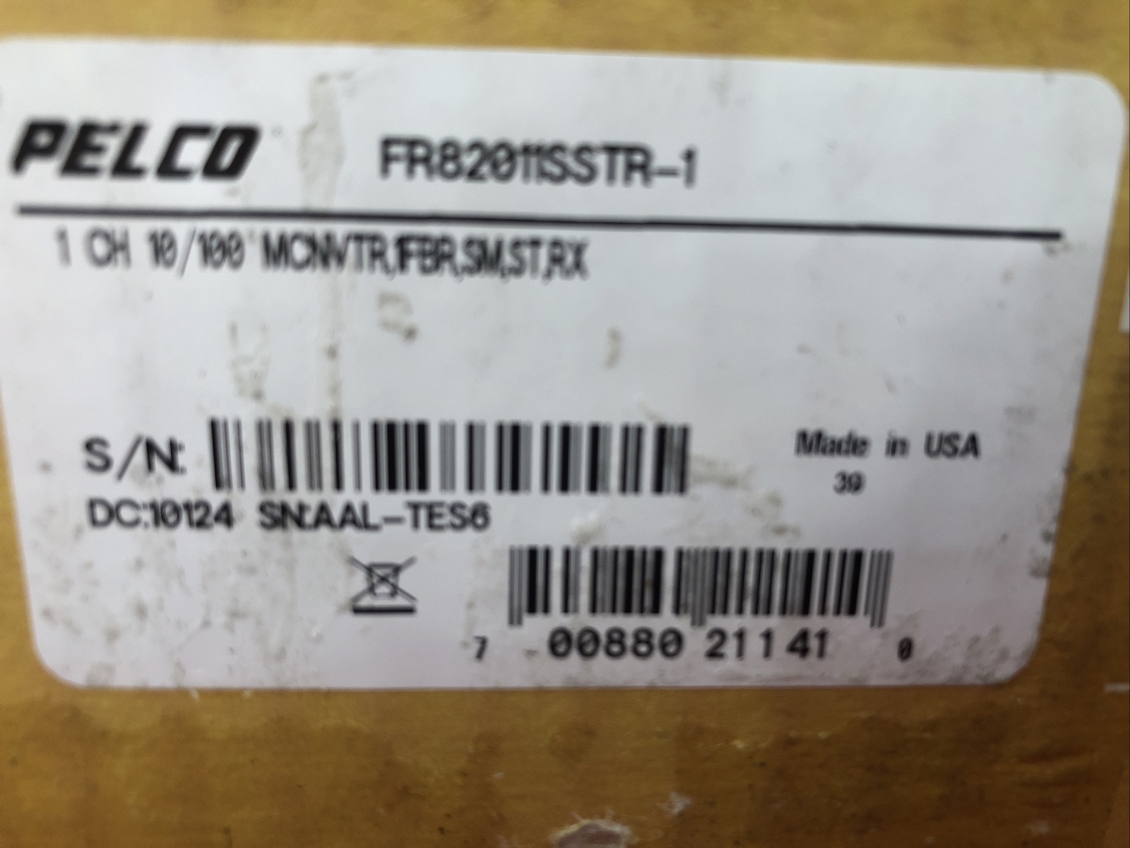 NEW Pelco FR82011SSTR-1 Fiber Receiver