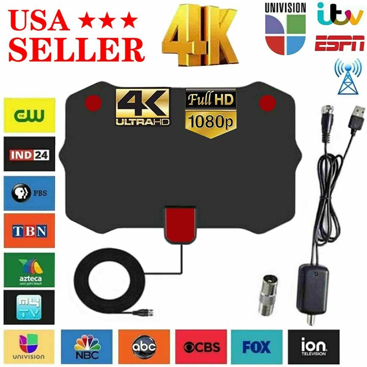 5600 Miles Digital TV Antenna Indoor HDTV Amplified Signal Booster 4K HD 1080P