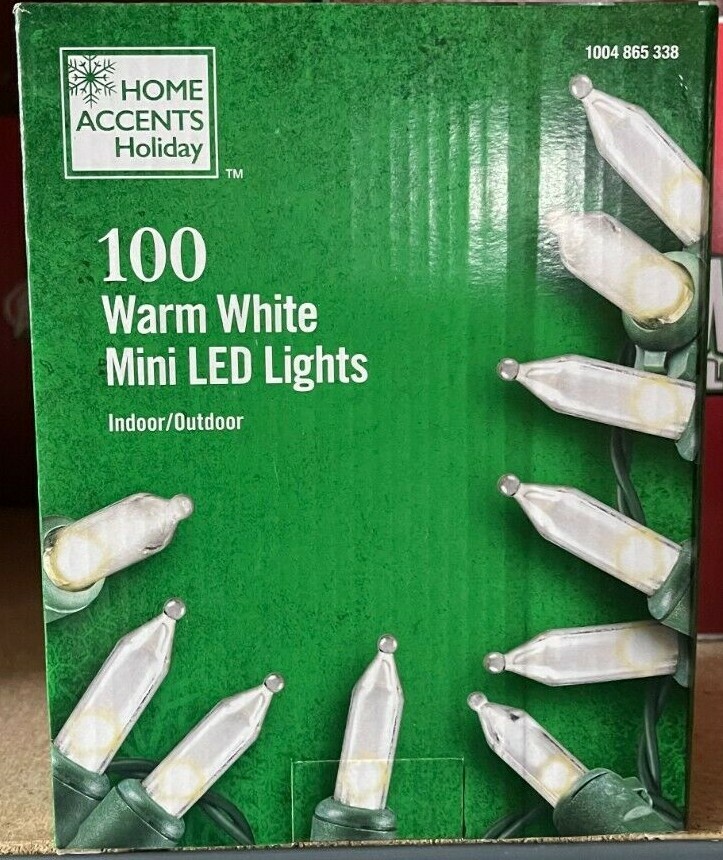 6 Pack HOME ACCENTS 100 LIGHT 29.5 ft LED WARM WHITE MINI LED Lights Green Wire