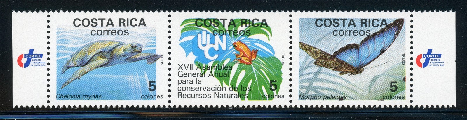 COSTA RICA MNH: Scott #399a Natural Resource Preservation FAUNA #1 CV$4+