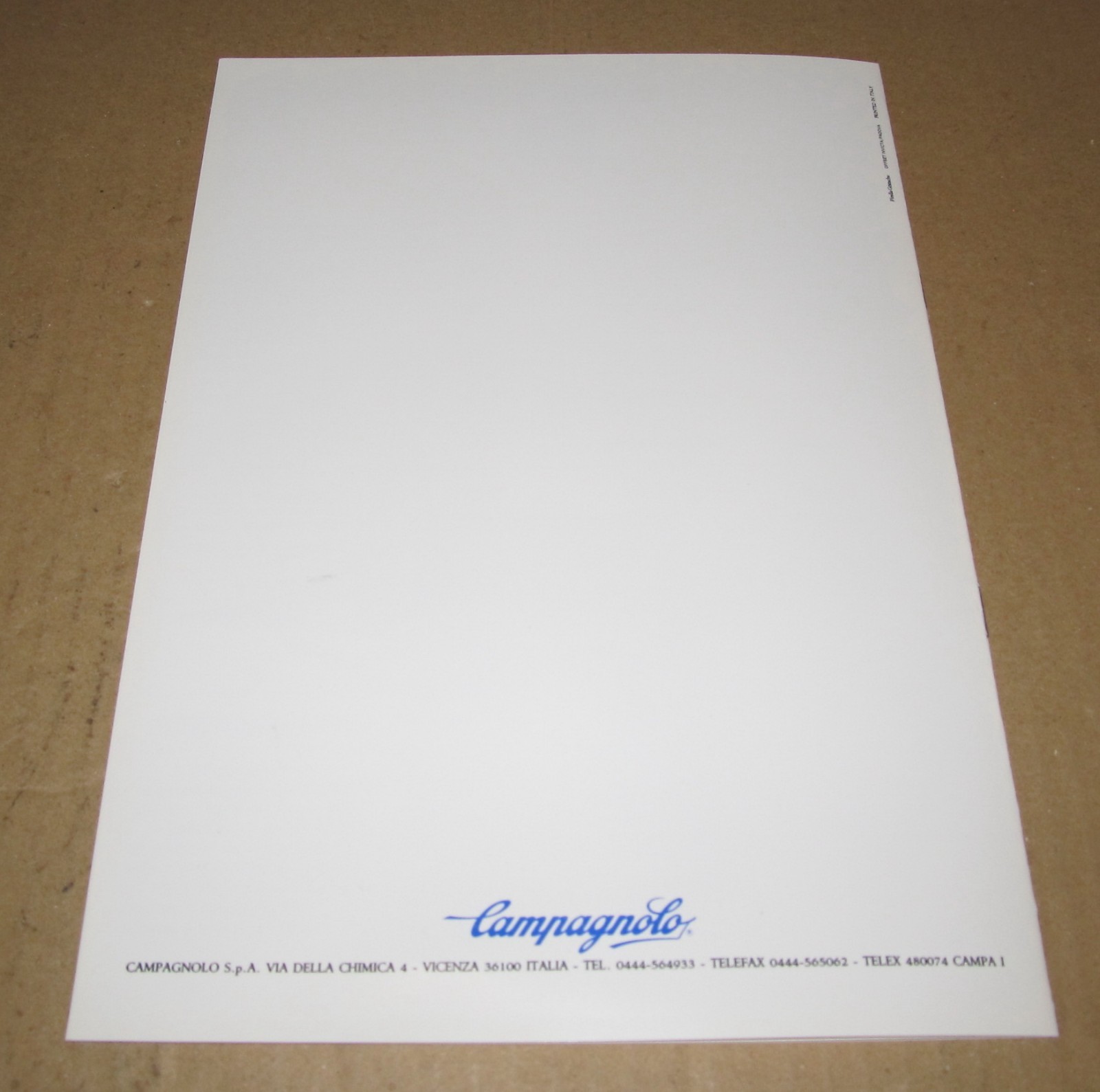 Campagnolo Grease, Oil and Lubricants Brochure 1980's