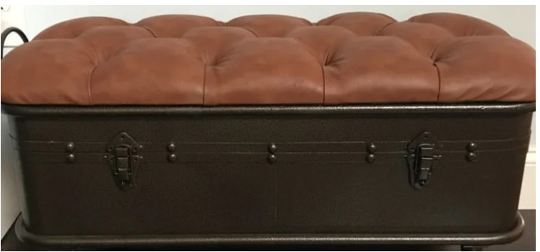 Farmhouse Storage Bench Mid Century Modern Small Trunk Chest Industrial 32x14x17