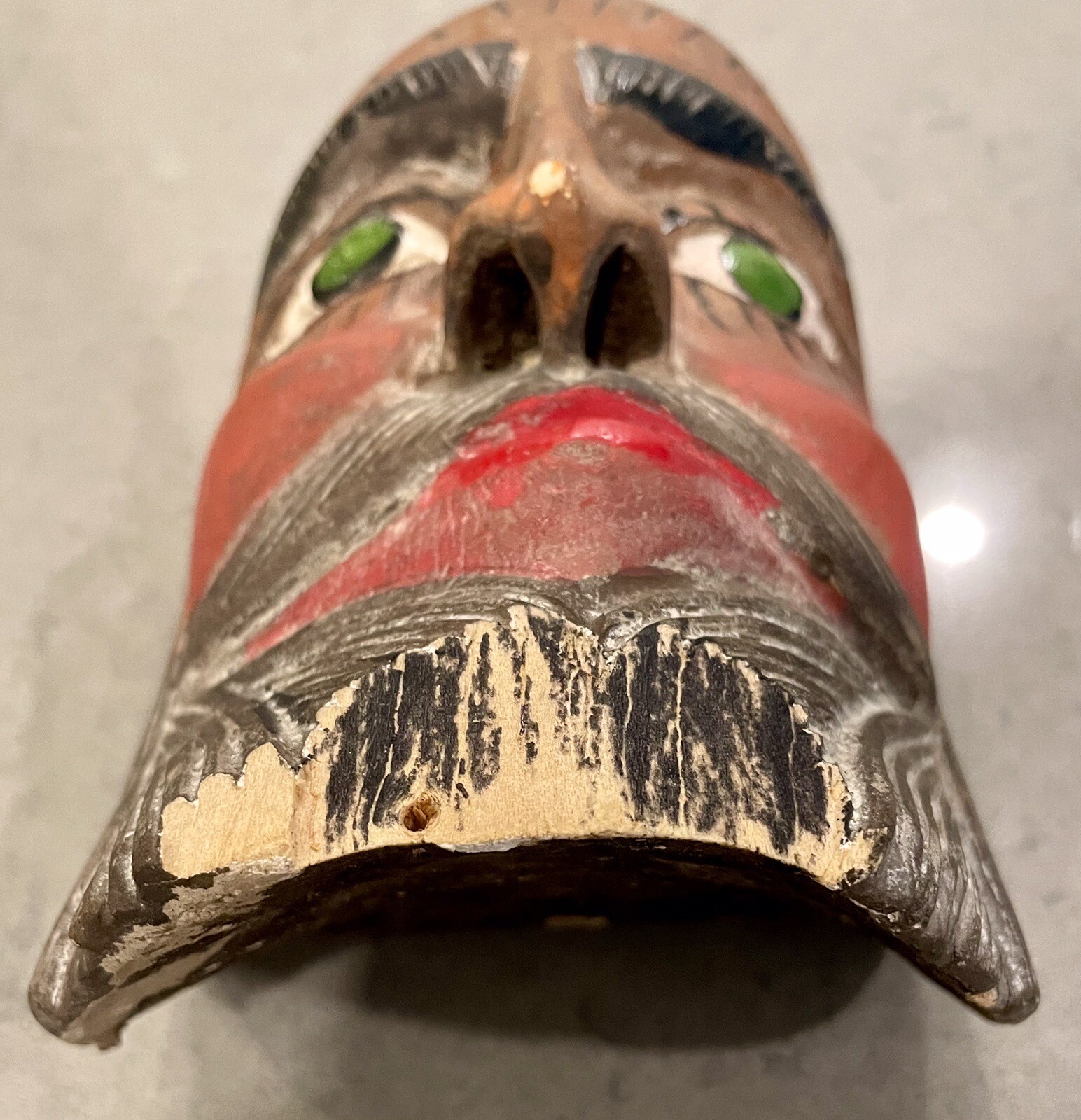 Antique MEXICAN Michoacan FOLK ART Vintage Man FACE WOOD DANCE Festival mask
