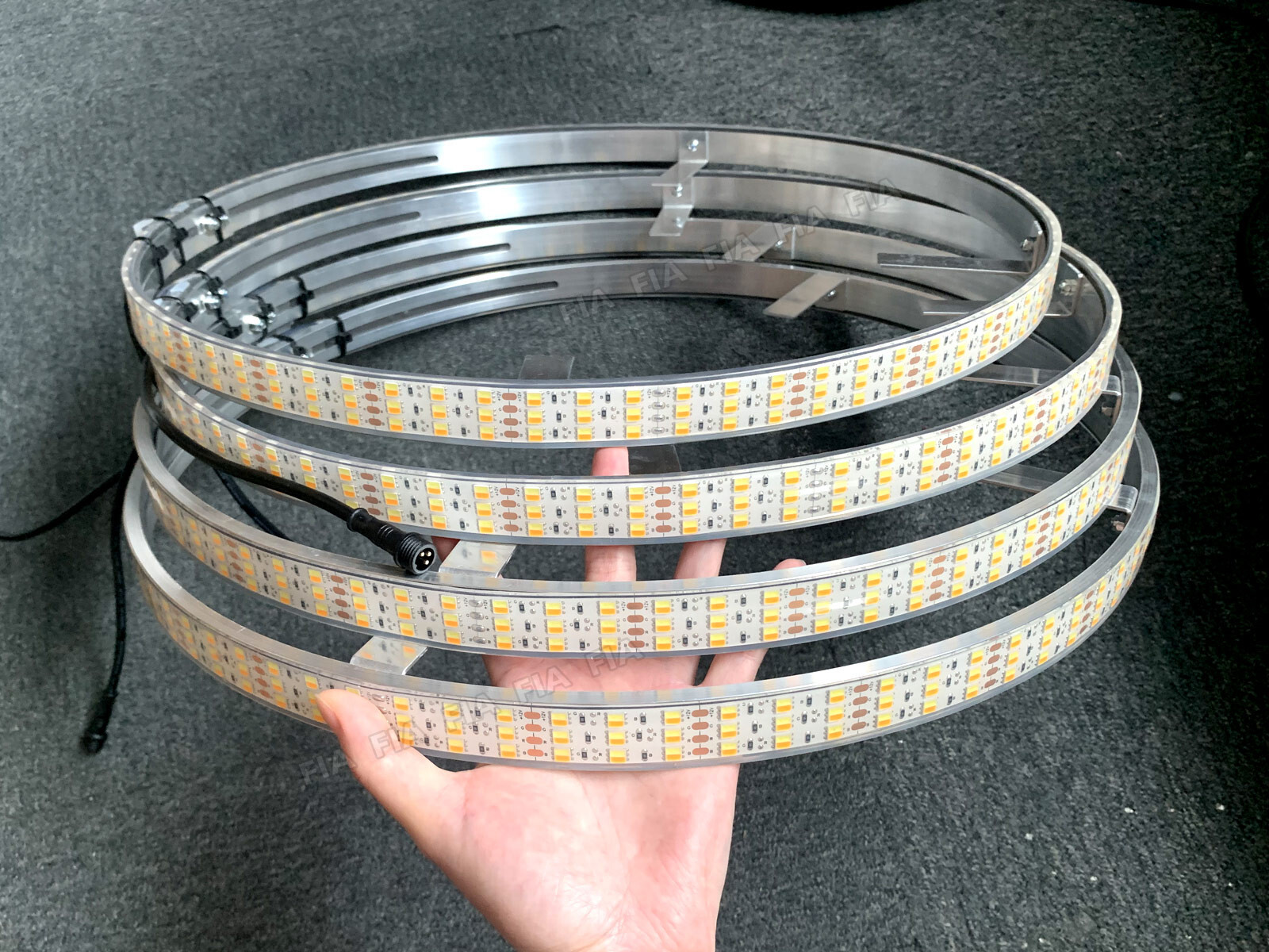 17.5'' Strobe White Yellow Triple Row LED Truck Wheel Ring Lights Button Control