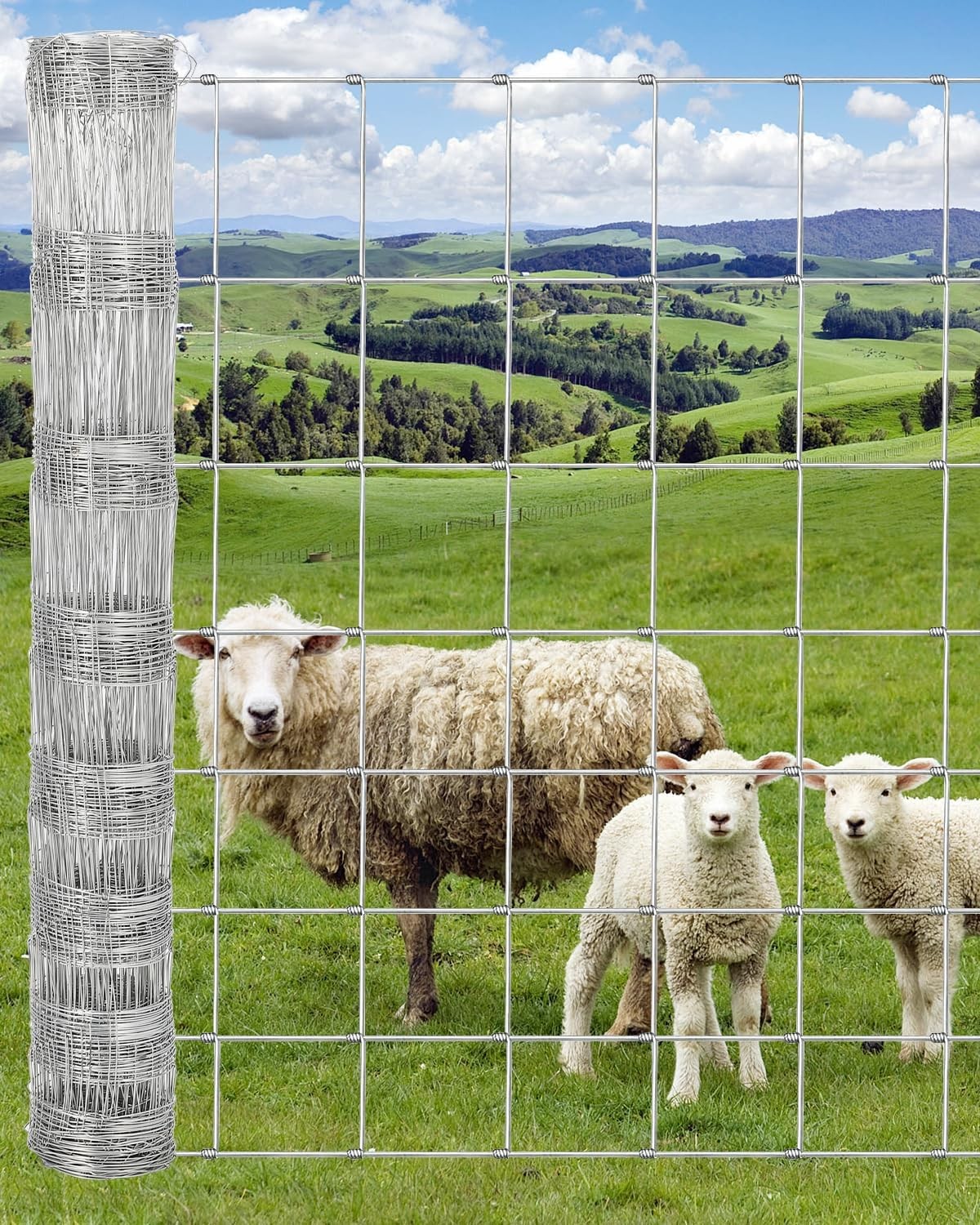 Farm Fence 4/5/6 x 164/328ft Heavy Duty Galvanized Cattle Fence Animals Protect