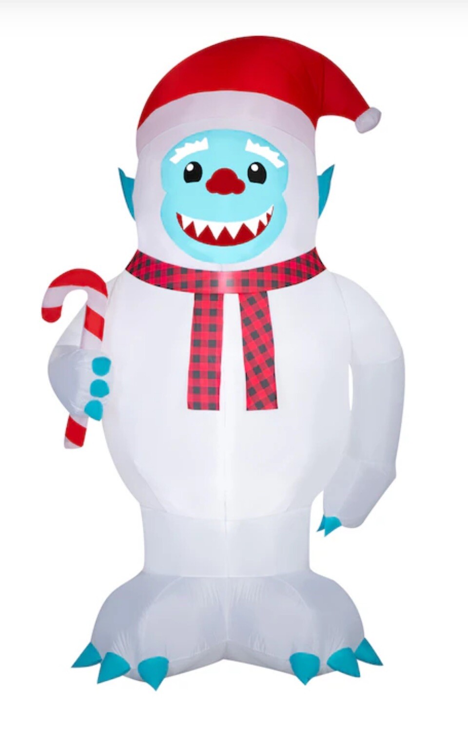 9.5’ LED YETI - ABOMINABLE SNOWMAN W/ SANTA HAT & CANDY CHRISTMAS INFLATABLE
