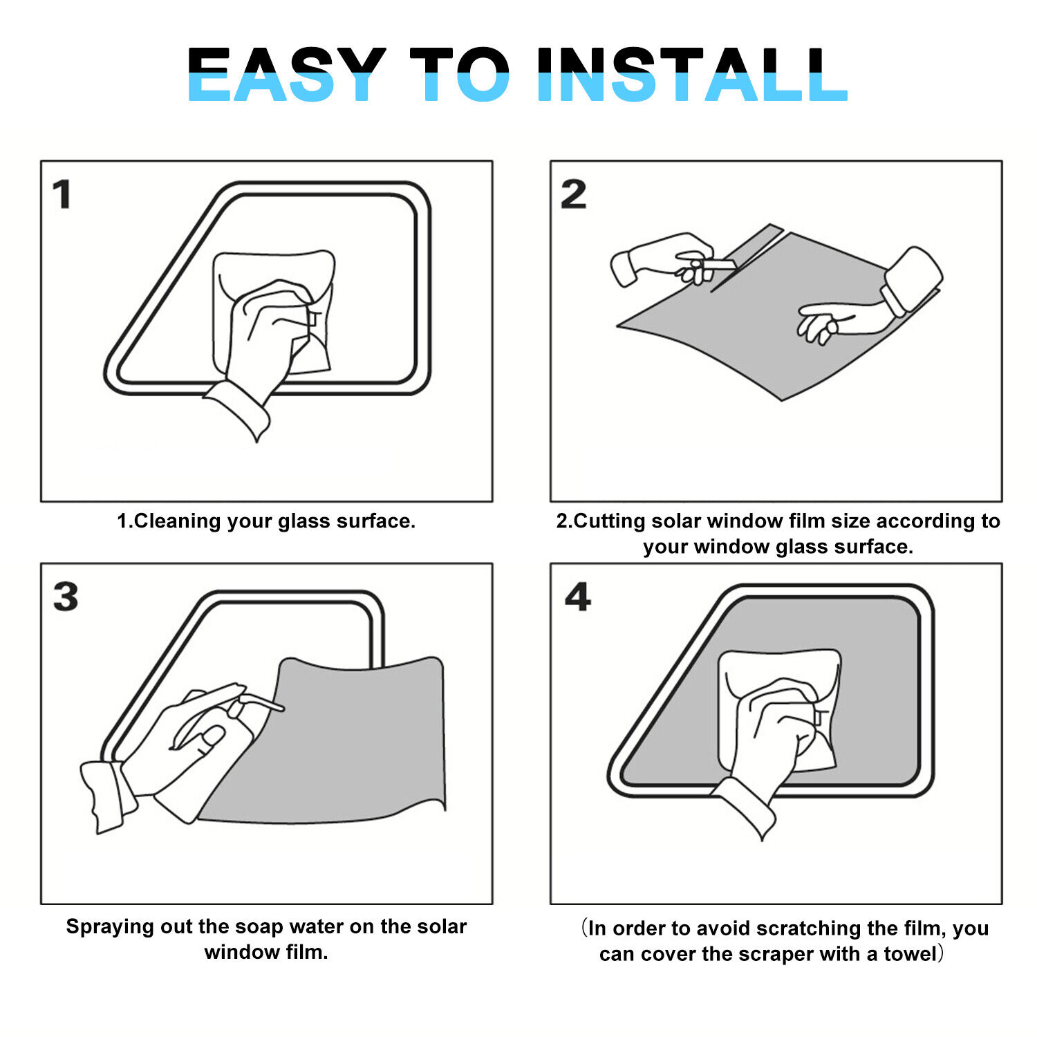 20" x10FT Uncut Roll Window Mirror Blue Chrome Tint Film New Home Office Glass