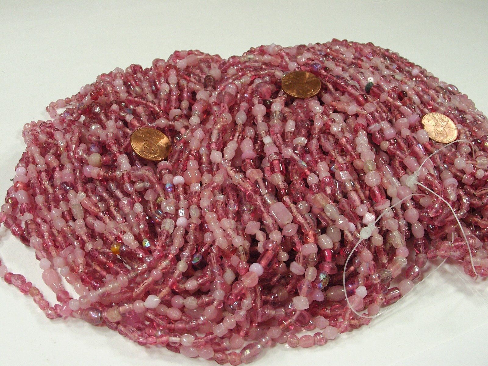 2 Pounds Pink Color India Handmade Glass Spacer Beads Bulk Lot (QKP-1)