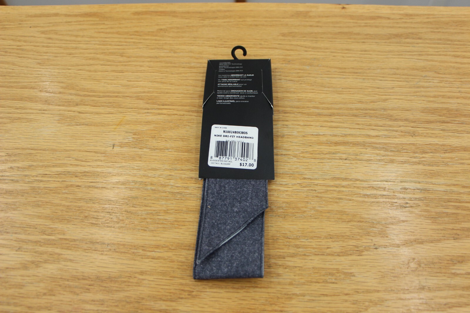 NEW Nike Head Tie Headband Swoosh DRI FIT Heathered Gray Nadal Style Tennis