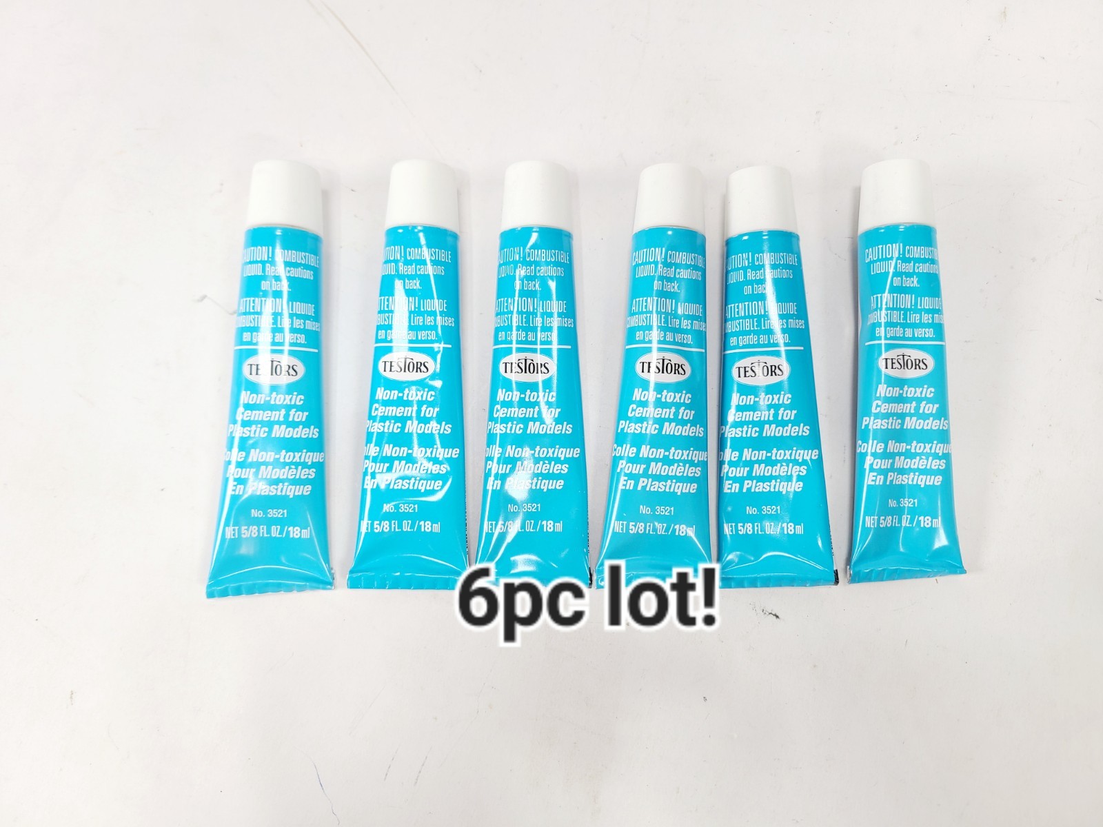Testors Non Toxic Cement Glue For Plastic Models #3521 18ml NOS - 6 for $9.99