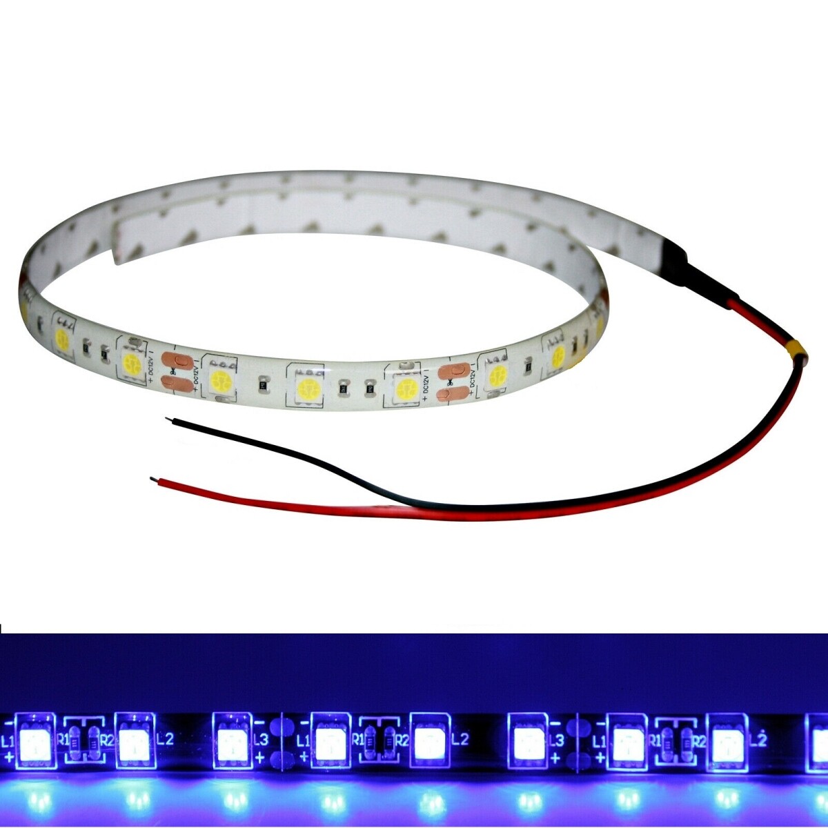 Light Strip Flexible Flat LED Waterproof Car/Boat/Motorcycle Universal 12V DC