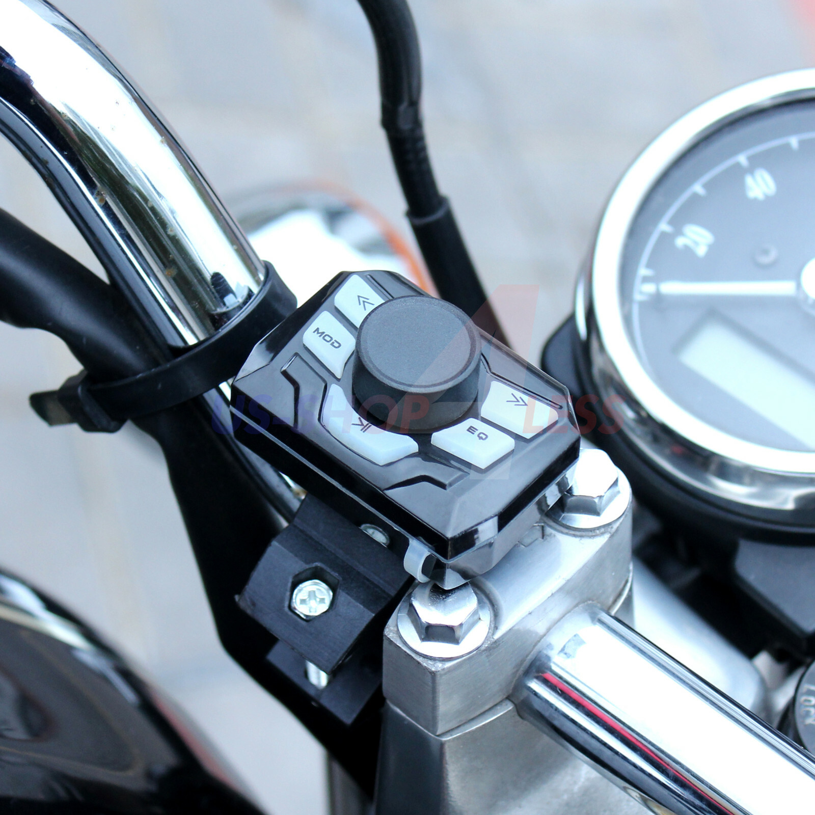 Bluetooth Motorcycle Stereo 4 Speakers Handlebar Audio System AUX USB SD Radio