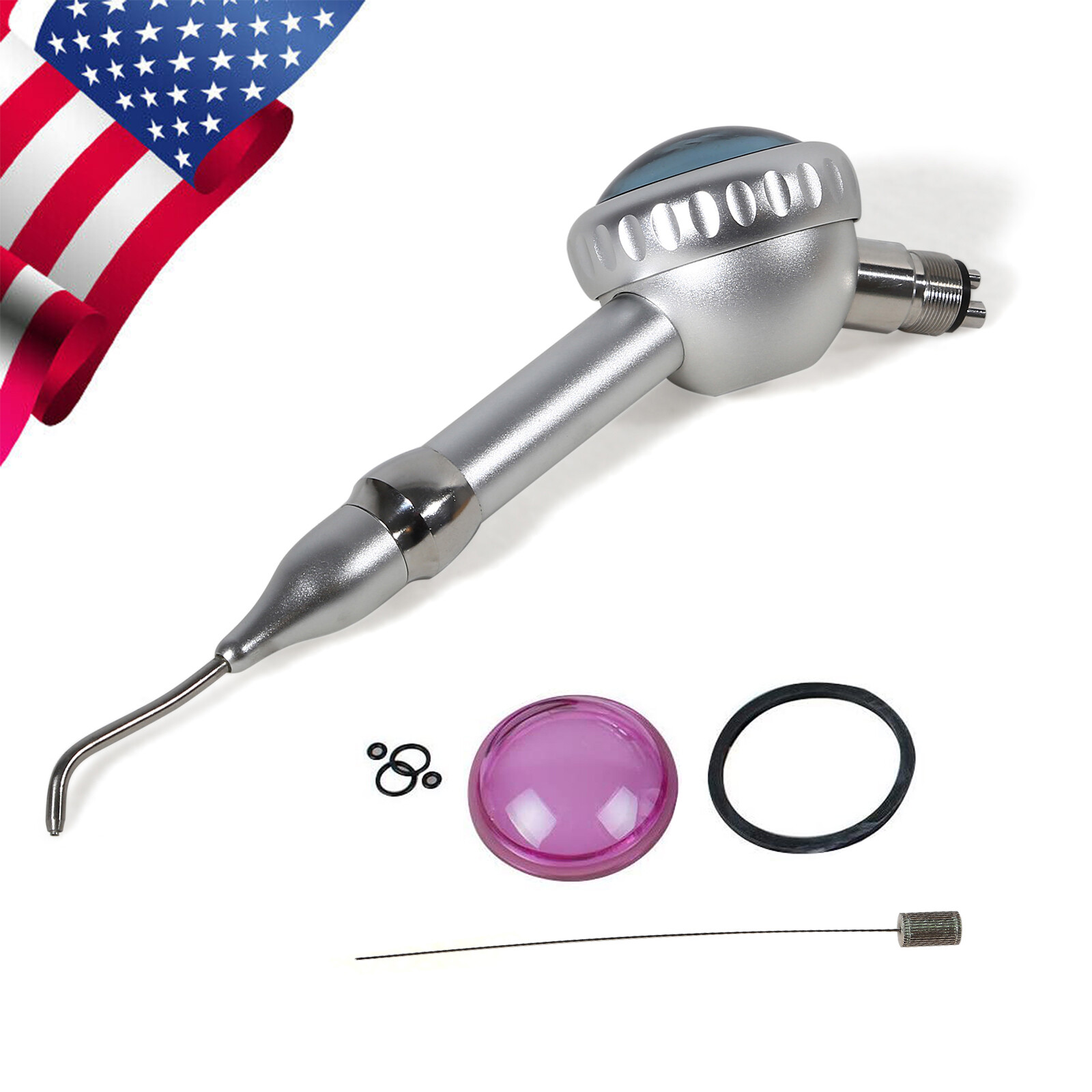 2X Dental Air Polisher Teeth Polishing Handpiece Hygiene Prophy 4 Holes w/ Tips