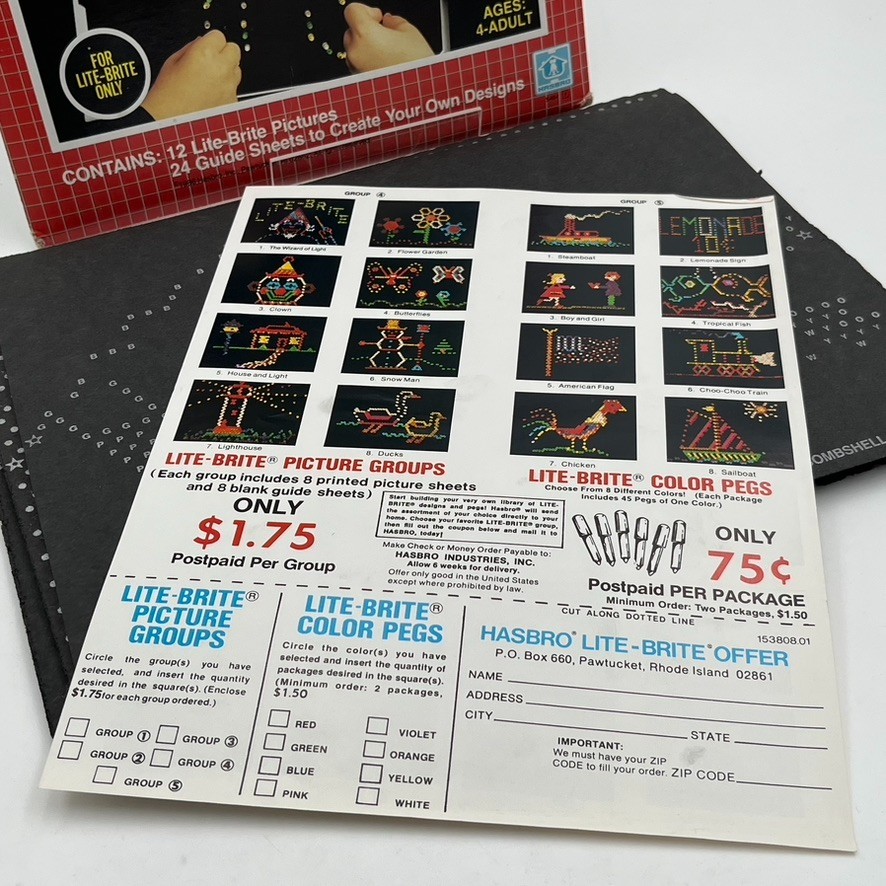 VTG 1986 Original Lite Brite Paper Patterns Transformers Decepticon Unpunched