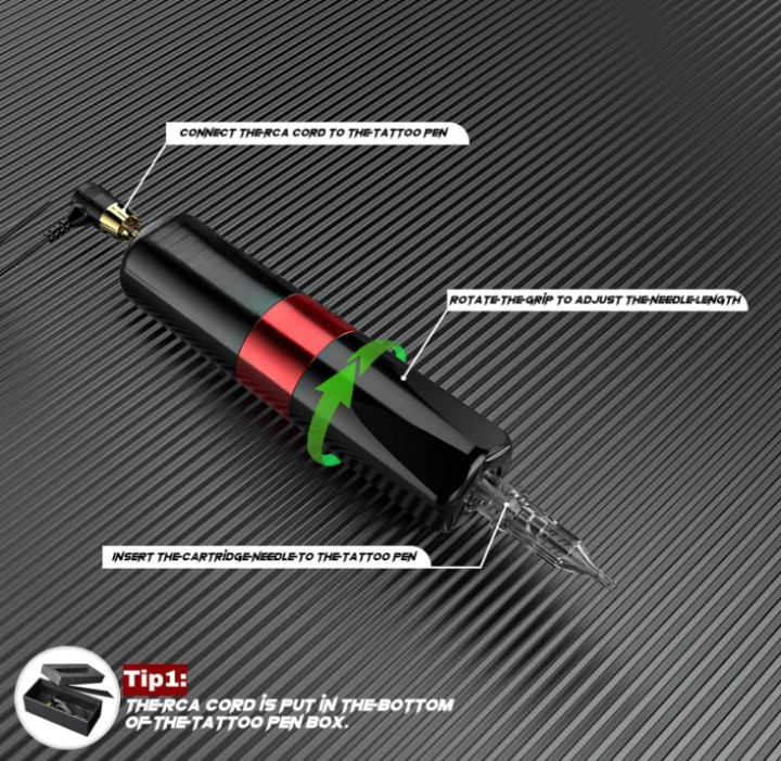 Kit de tatuaje completo con máquina eléctrica, tintas y agujas cartucho, Nuevo