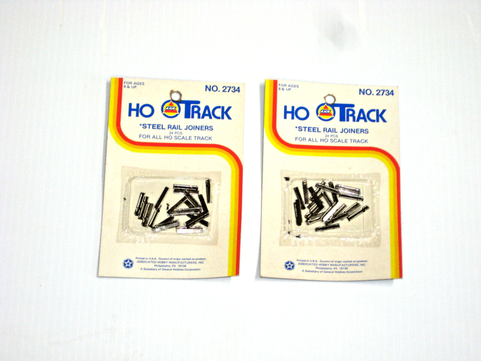 HO SCALE AHM STEEL RAIL JOINERS #2734 DOUBLE PACK
