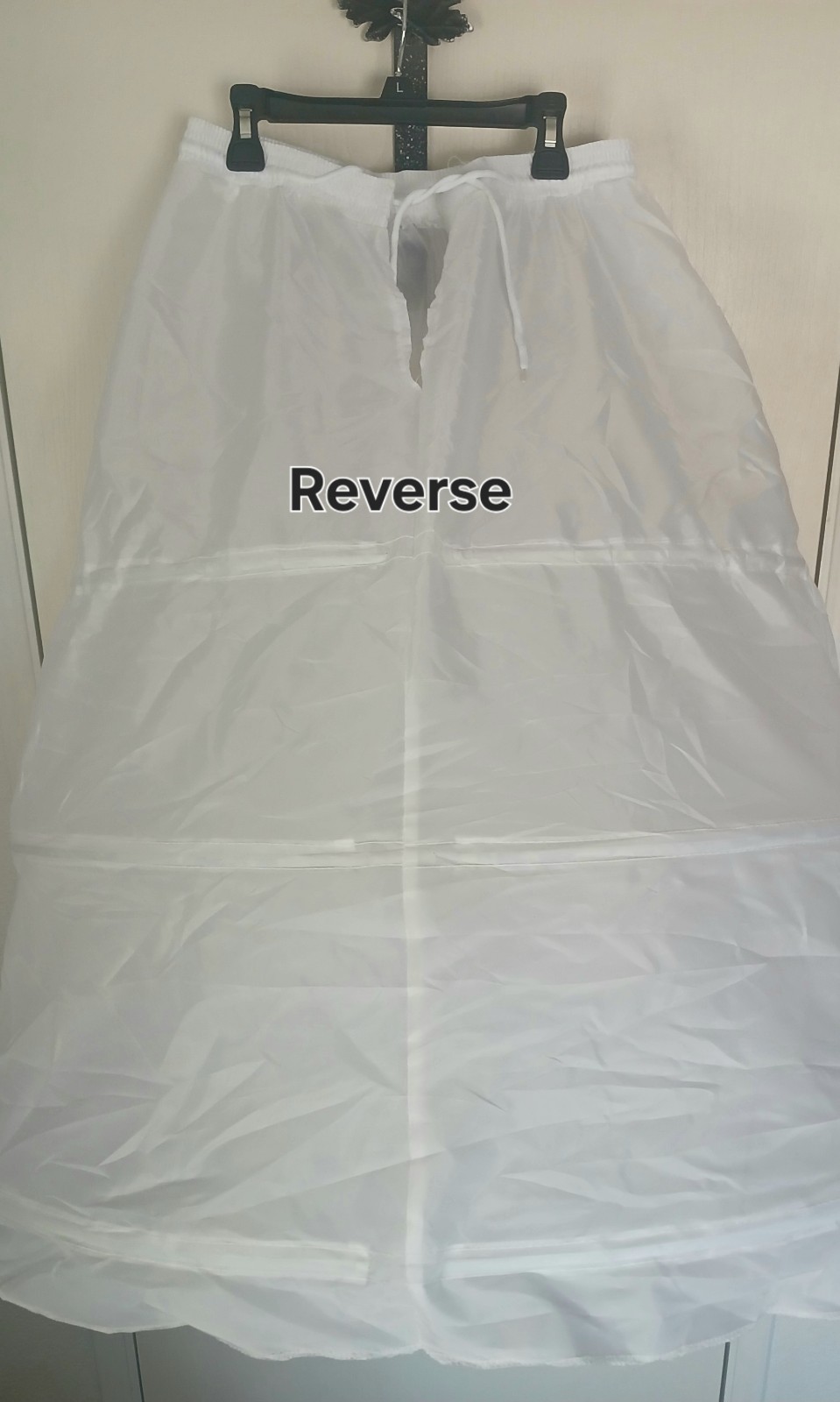 3 Hoop White Crinoline Skirt Long for A Line Bridal Dress Gown Slip Petticoat XL