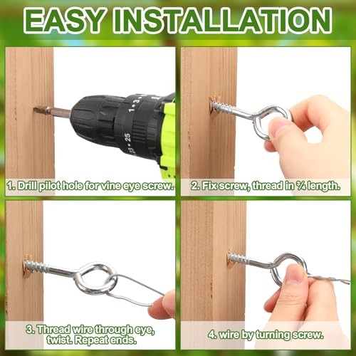 200 ft Wire Trellis Kit 16 Gauge Galvanized Coated Steel Garden Wire Trellis