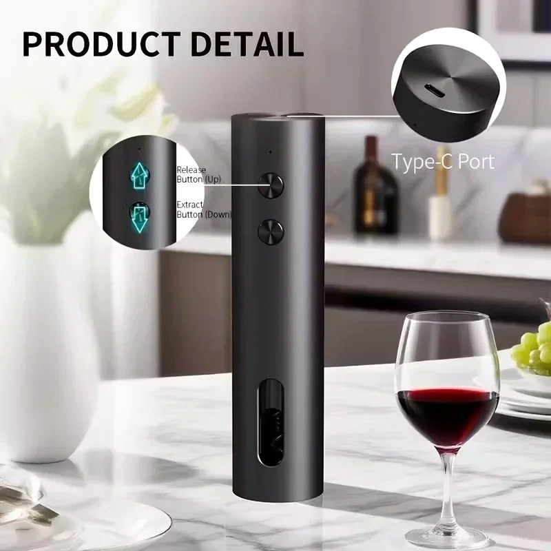 Electric Wine Bottle Opener Set Rechargeable Automatic w/ Charging Base Gift
