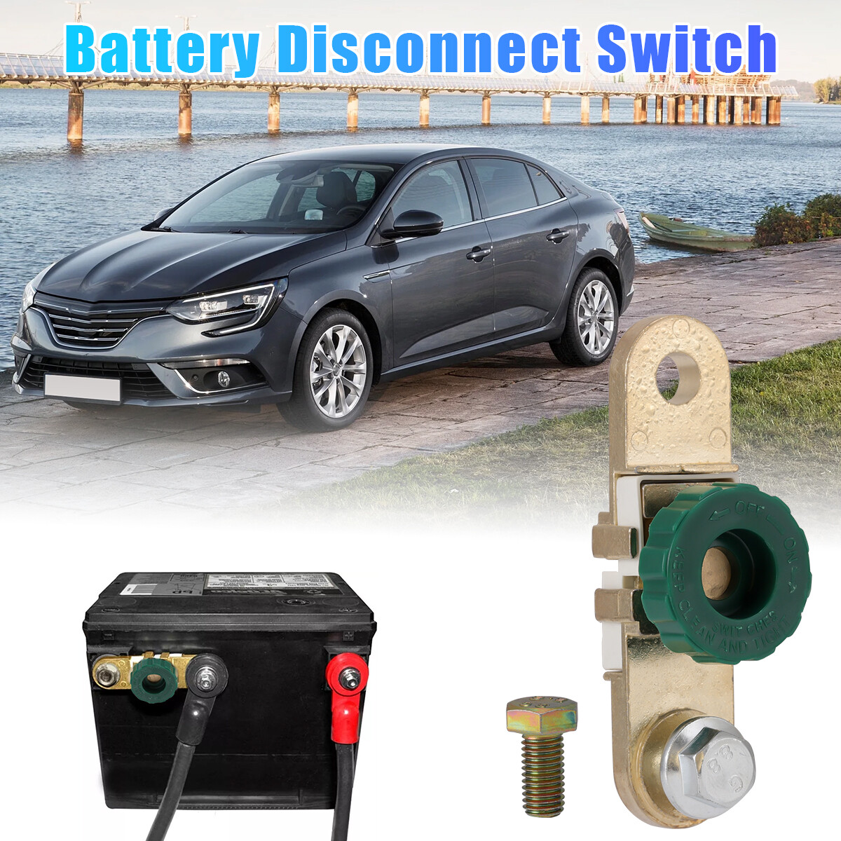 2Pcs Side Post Battery Disconnect Switch Battery Master Switch Isolator for Cut