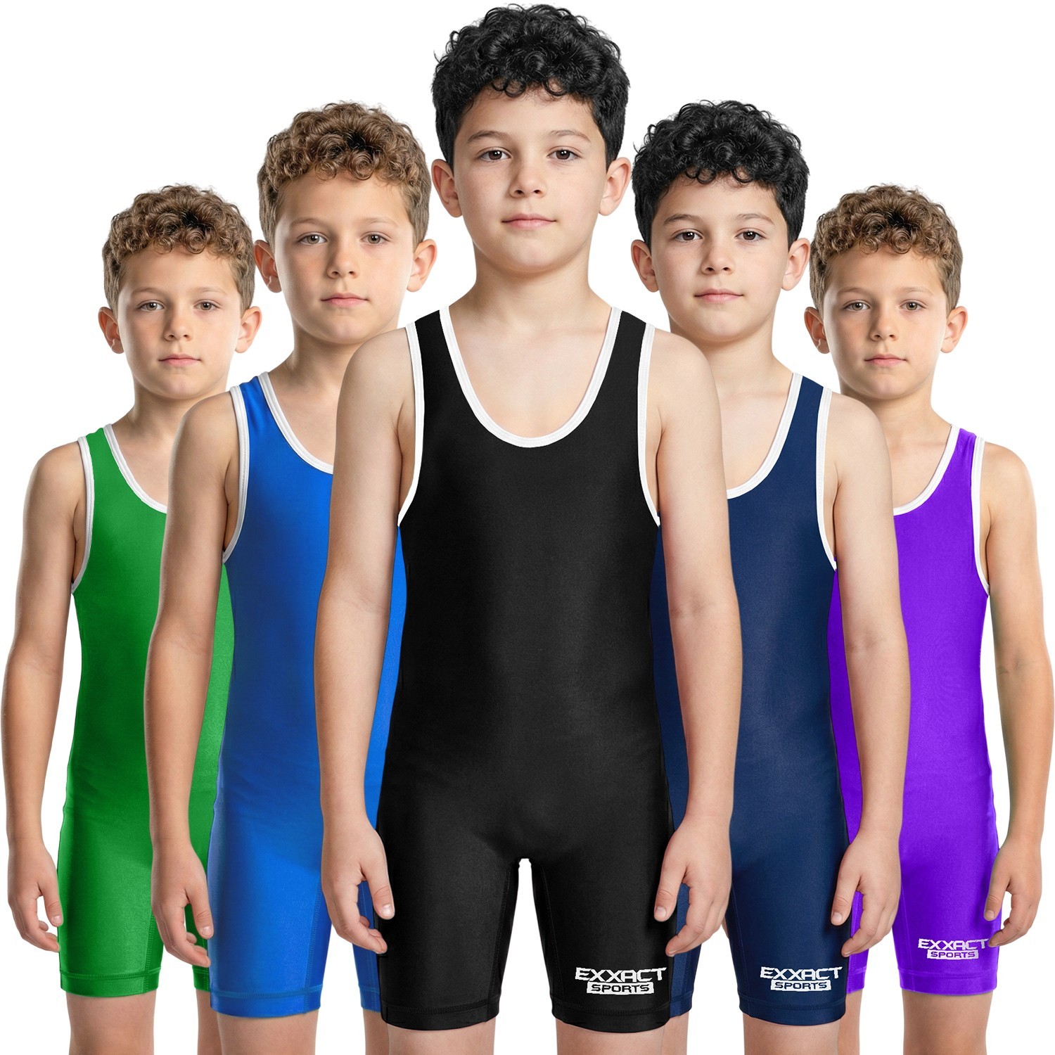 Exxact Sports Plain Youth Wrestling Singlets for Boys, Powerlifting Singlet