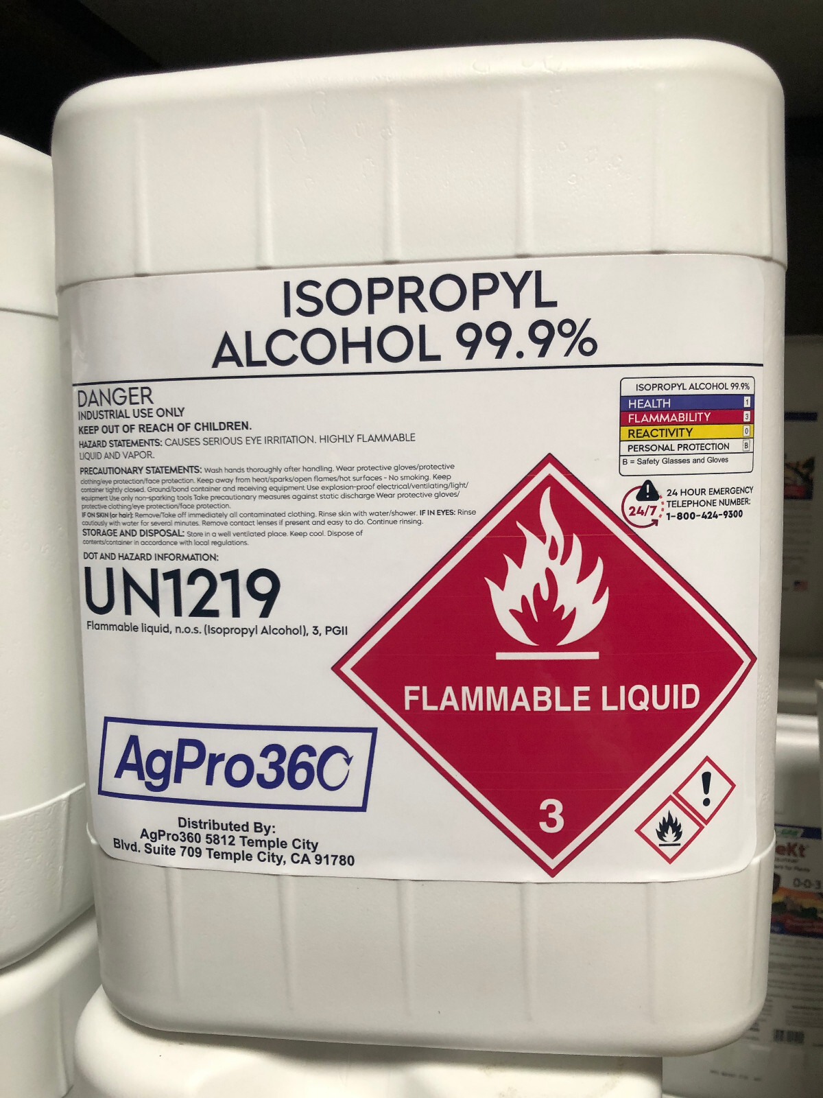 ISOPROPYL ALCOHOL 99% High Purity - 5 Gallon