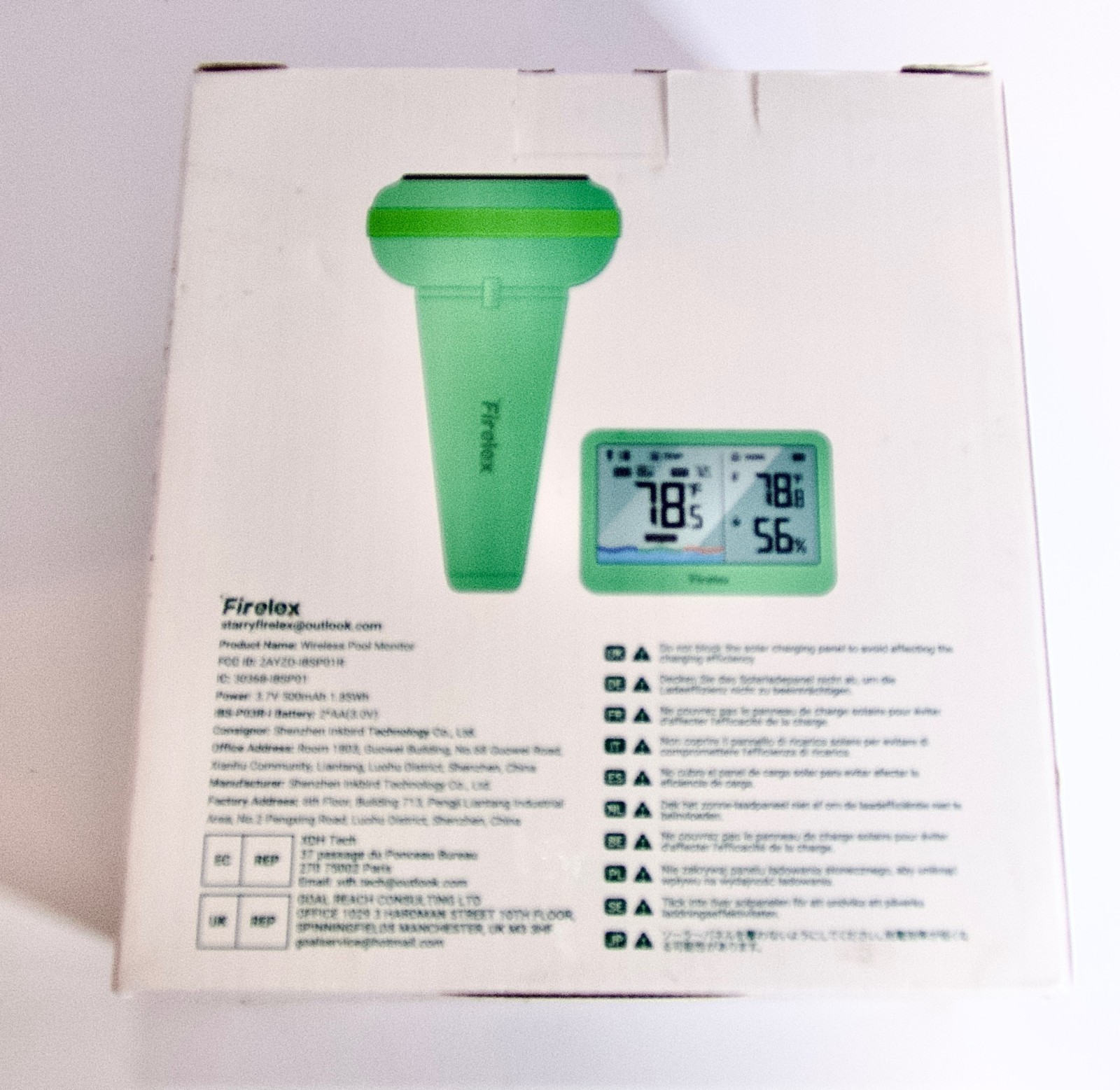 Firelex Wireless Solar Pool Thermometer Indoor & Outdoor Monitoring