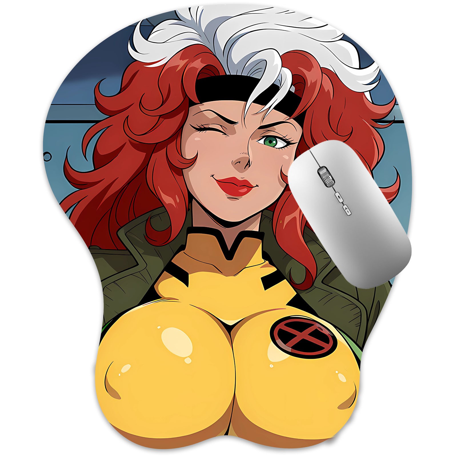 3D Mousepad Oppai Mouse pad with Wrist Rest Pain Relief Anime Manga pad Rogue