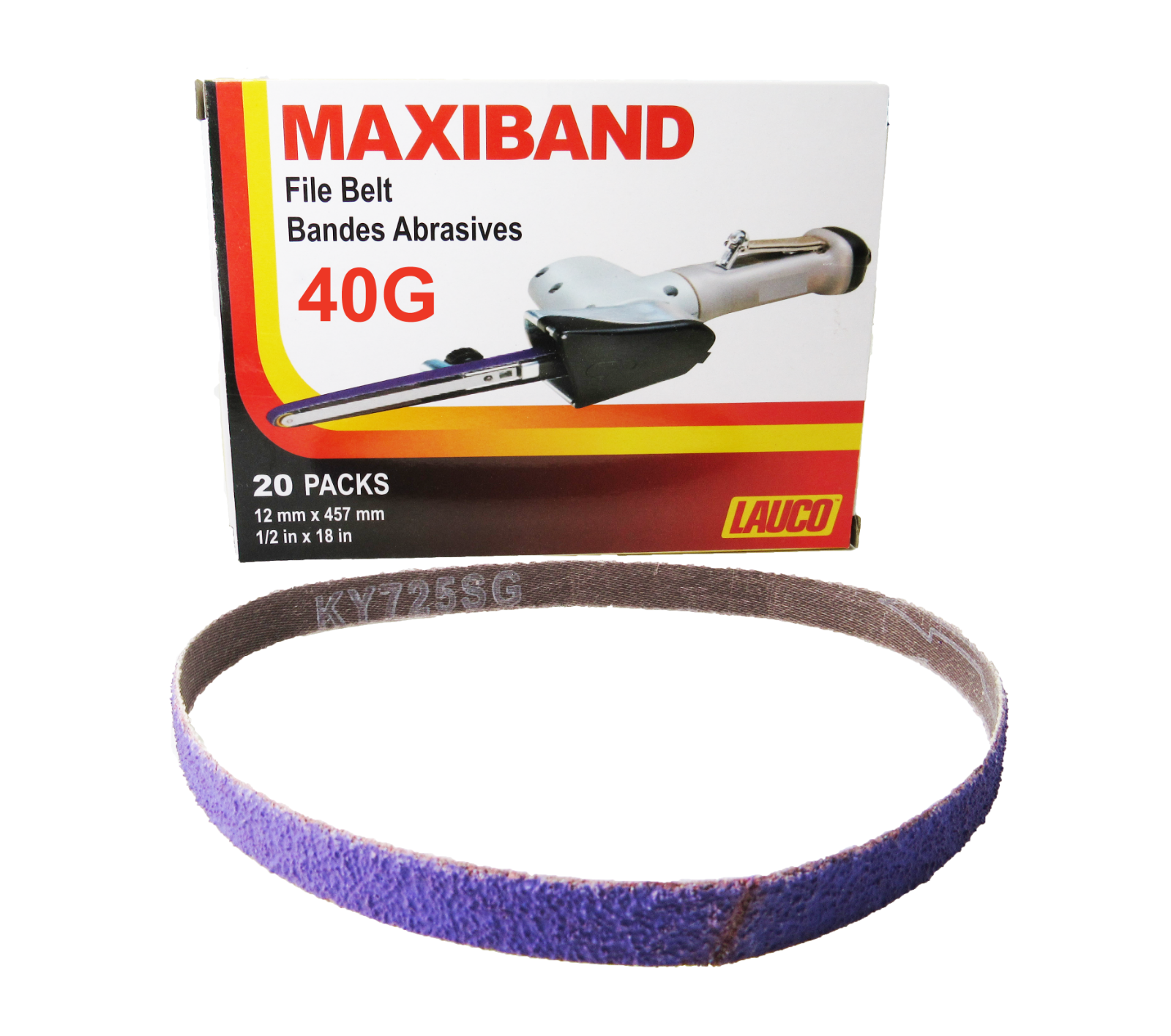 Purple File Sanding Belt Abrasive 1/2 in x 18 IN- Pack of 20 - GRIT 40