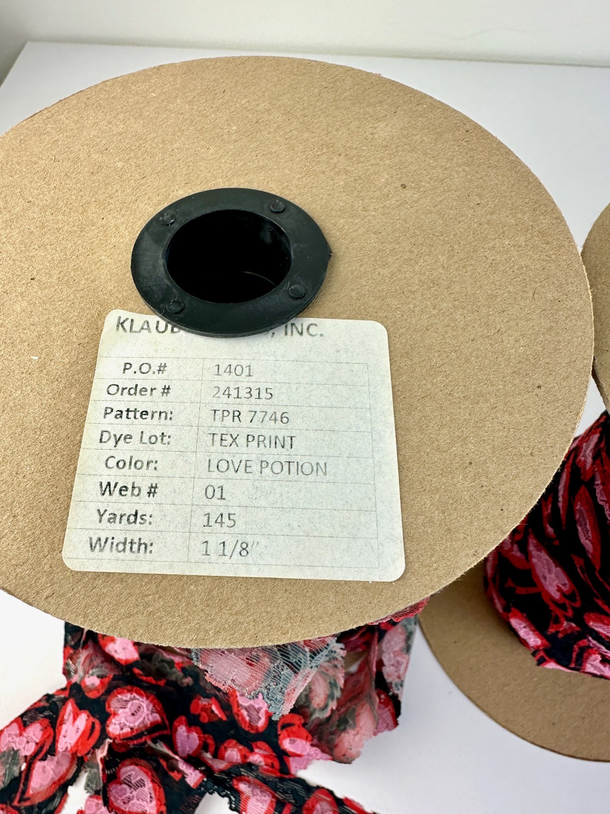 Stretch Lace Trim lot 1 1/8"W 3 Spools Sewing Lingerie/ Klauber Brothers