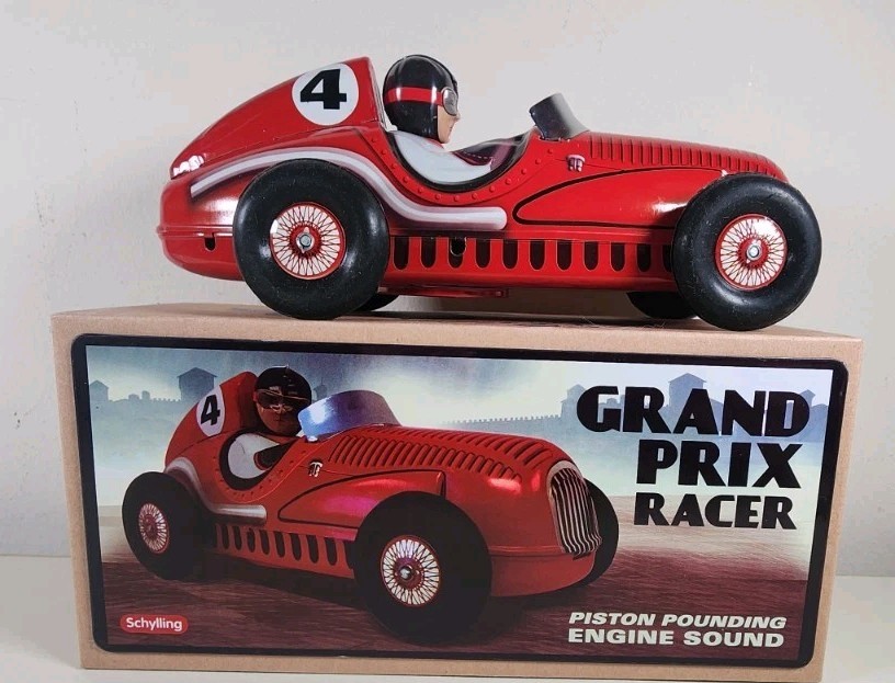 Schylling Tin Grand Prix Racer With Piston Pounding Engine Sound NIB