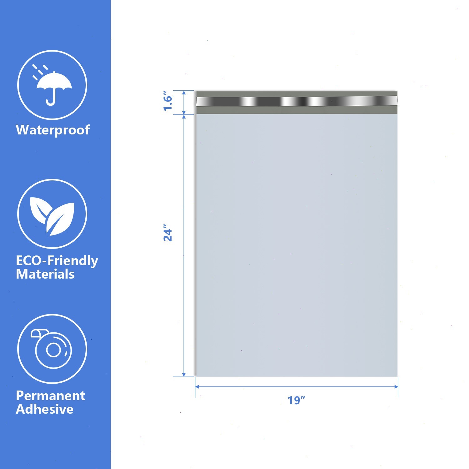 Poly Mailers Shipping Bags - 6x9 7.5x10.5 9x12 10x13 12x15.5 14x17 19x24 24x24