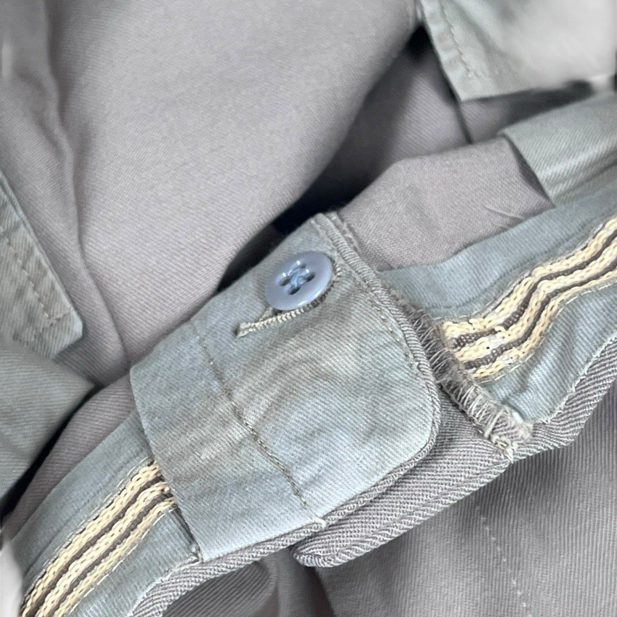 Vintage 1940s mens Tan suspender pants Davis Clothing Co. Talon 32X29