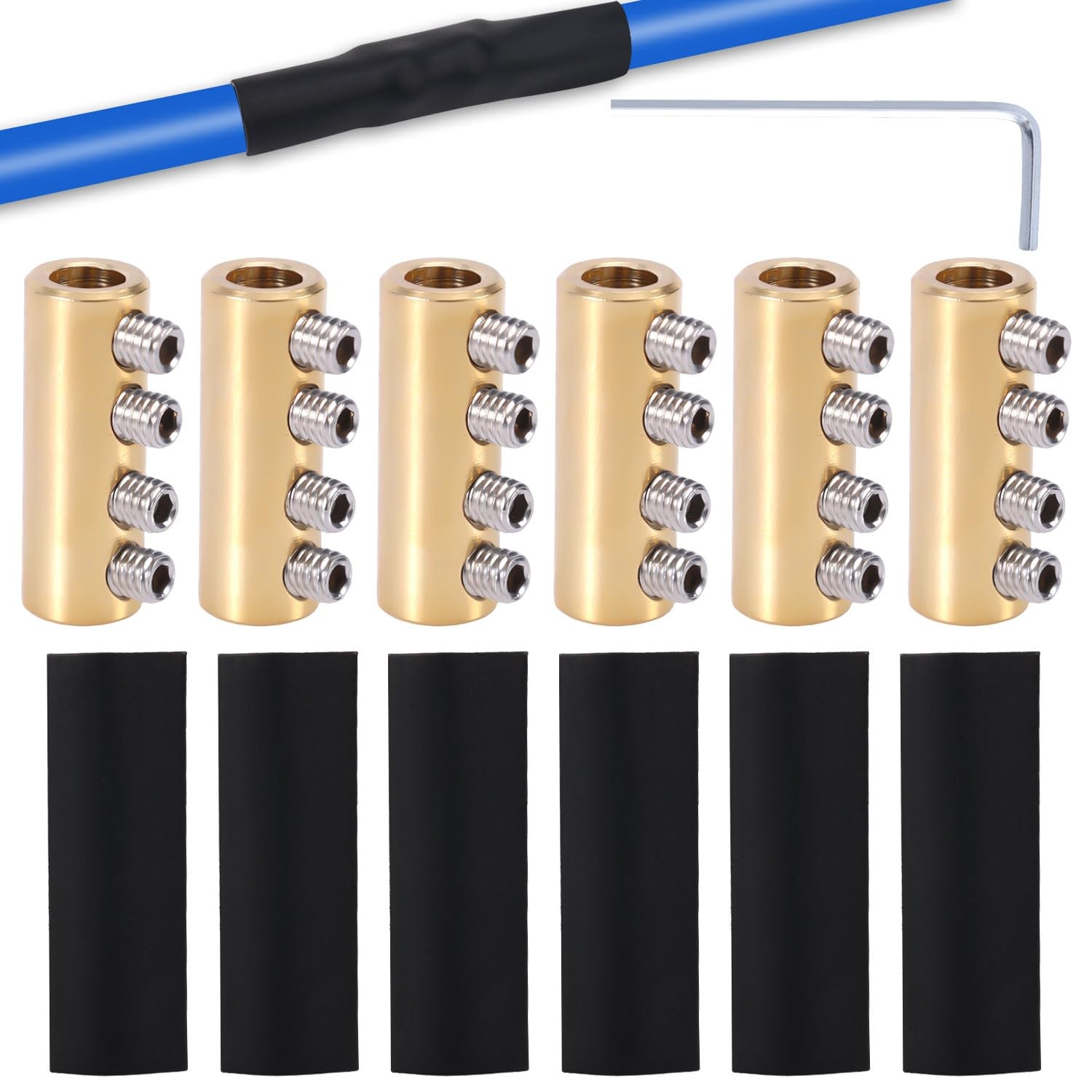 6pcs 6 AWG Wire Connector Nut Kit, 80Amp Quick Connection Terminal Splicing Q...