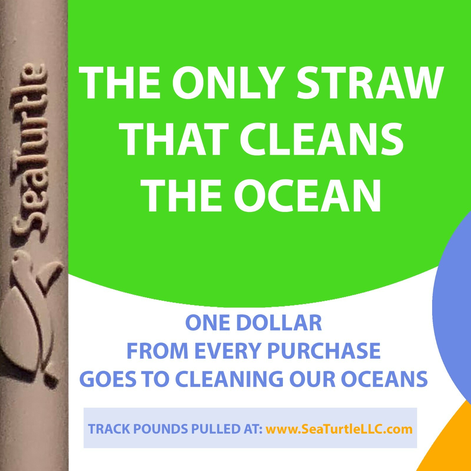SeaTurtle Reusable Silicone Straws - 10 Pack - /w Cotton Bag and Cleaning Brush