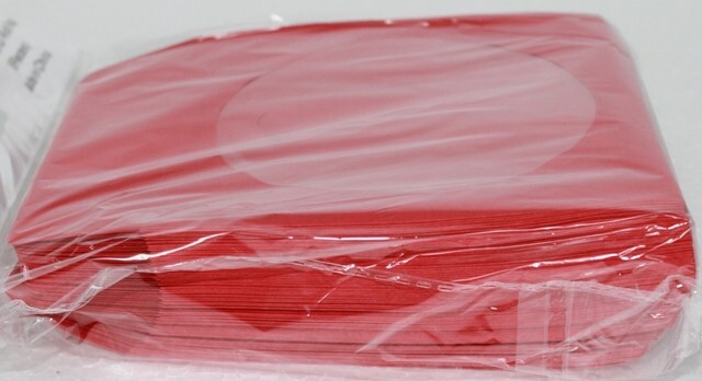 100 Red Color CD DVD Paper Sleeve Envelopes