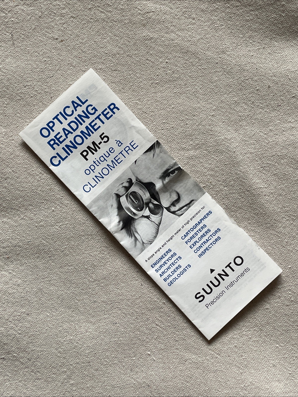 Suunto PM-5/360 PC Clinometer w/ Case Manual Instructions