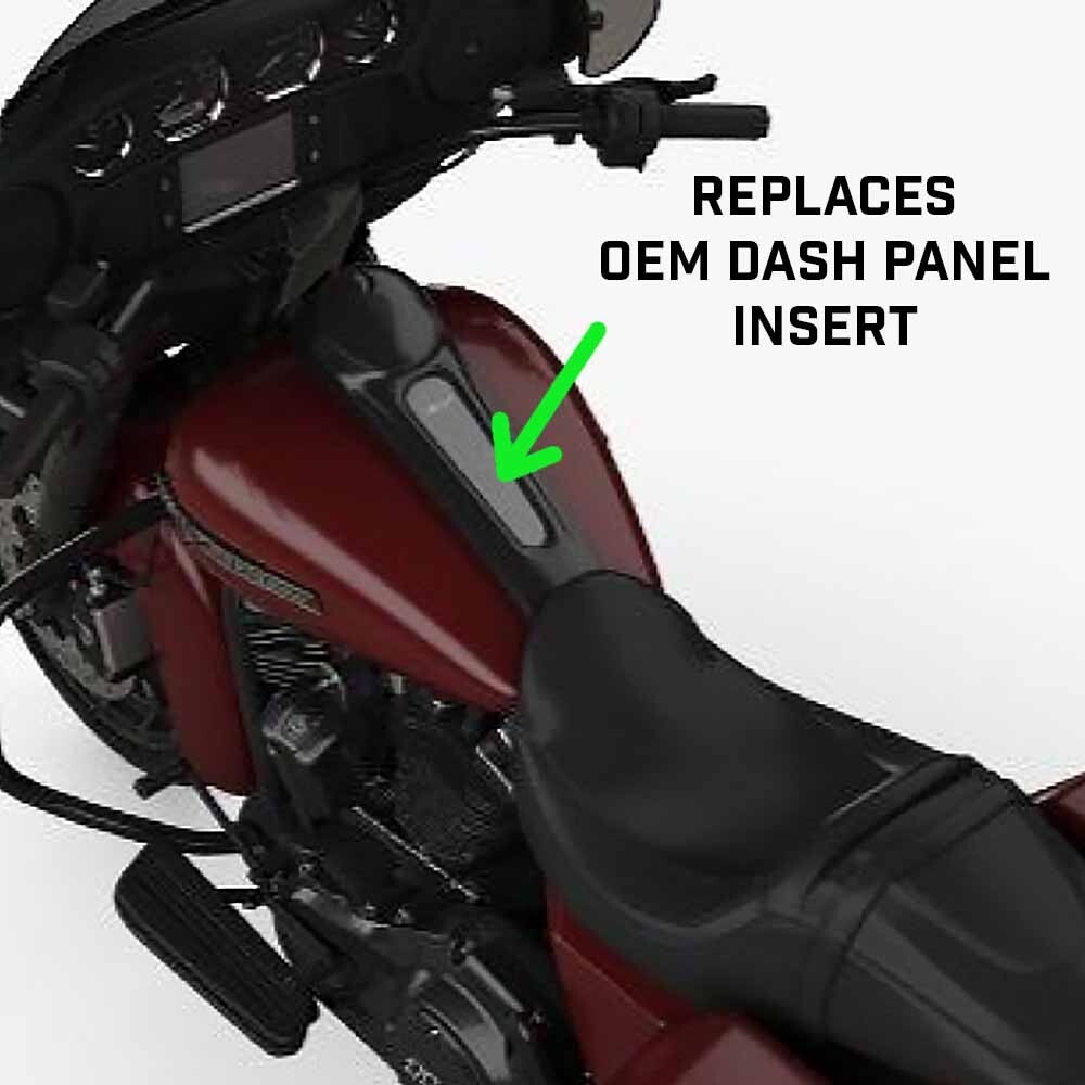 BLACK WHITE USA FLAG | Dash Panel Insert Fits Harley 08 + TOURING FLHX 10+ FLTRX