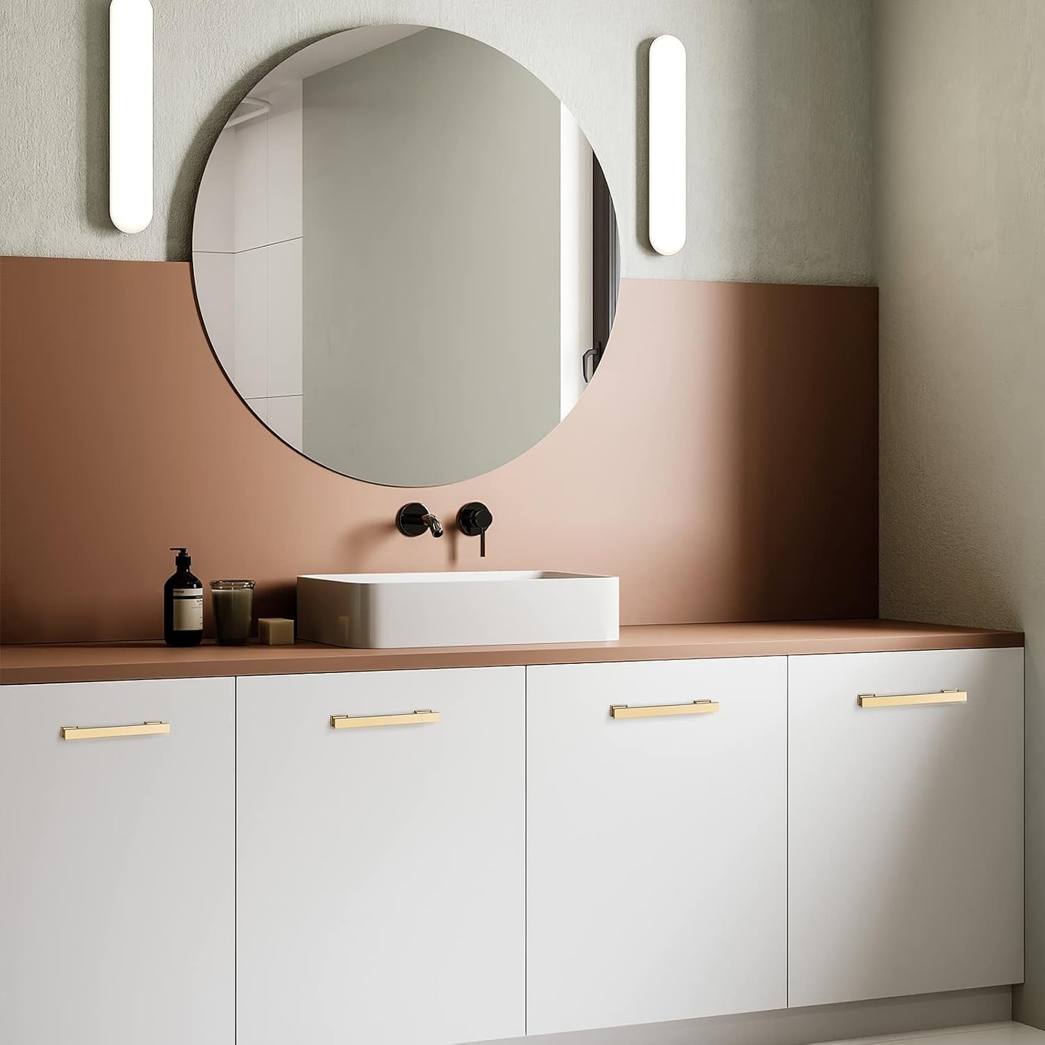 20 Pack Square Brushed Gold Cabinet Pulls, 5 Inch128mm Hole Centers Gold Cabi...