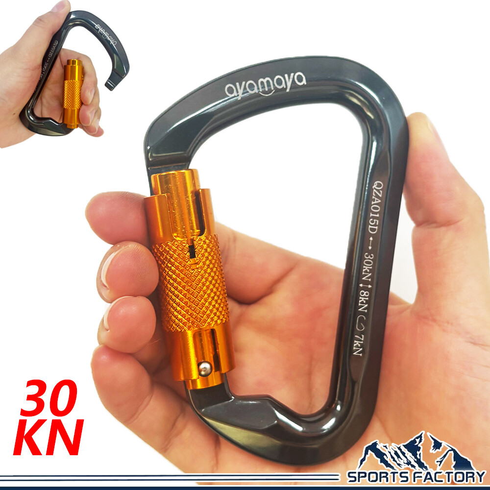 30KN Auto Locking Carabiner Climbing Aluminum Twist Lock Heavy Duty Clip Tree