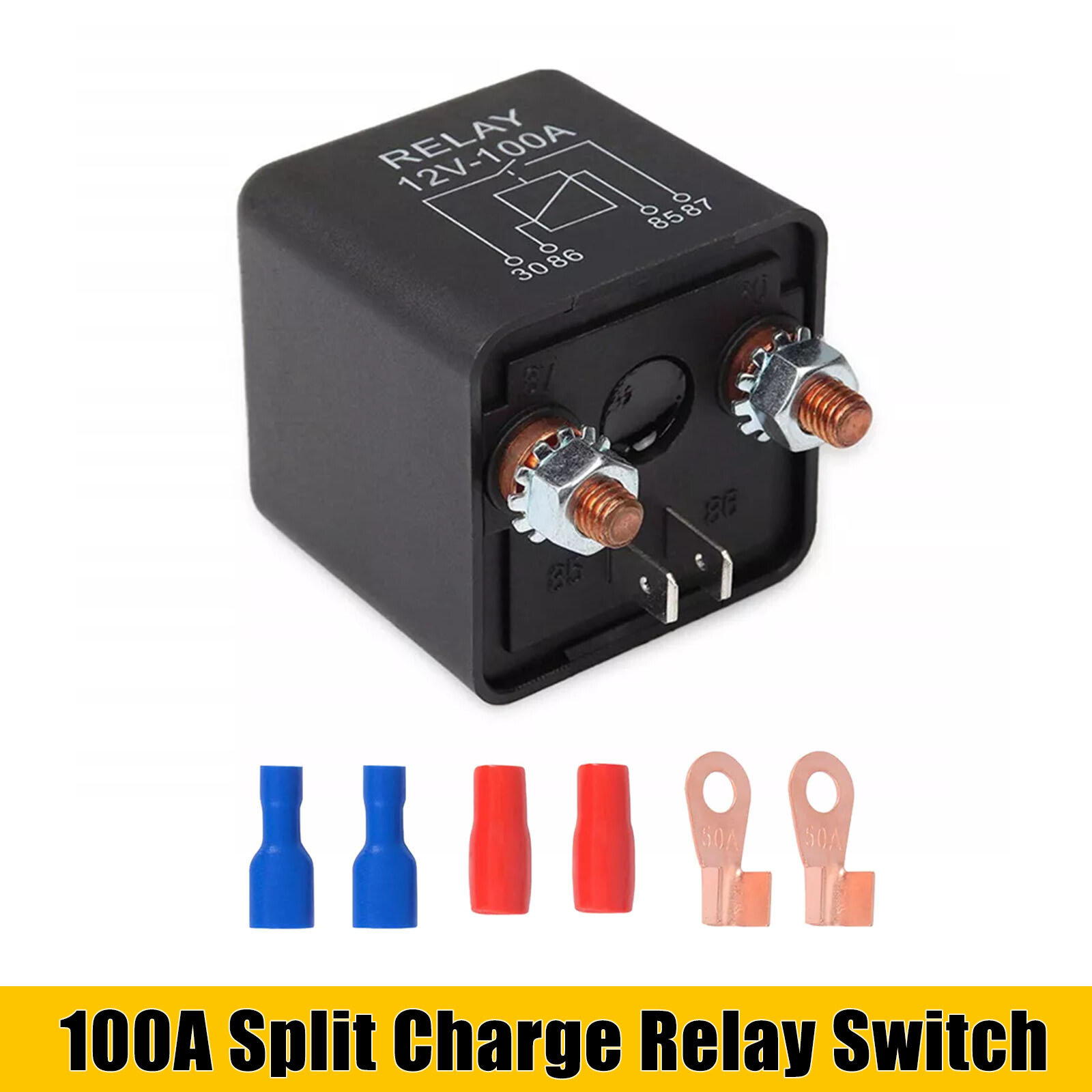 New 12V、DC 100 Amp 4 Pin Split Charge Continuous Duty SPST Relay For Car Starter