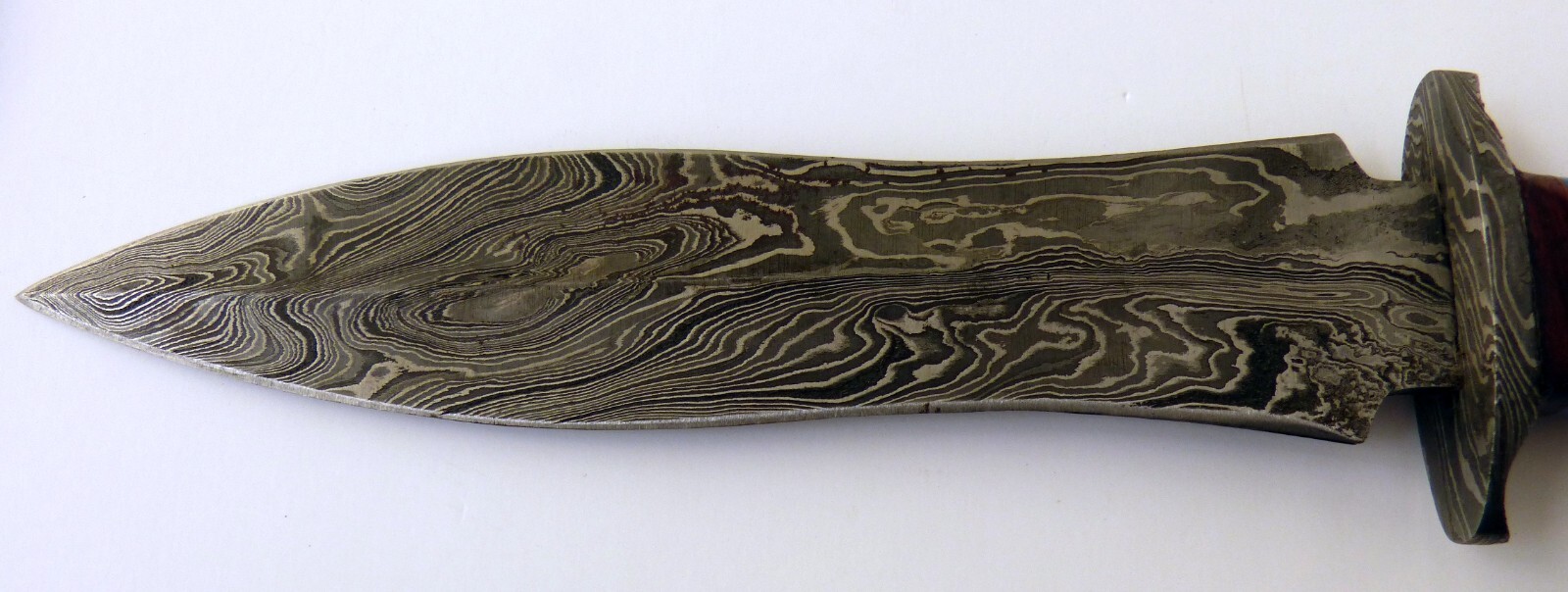 13.5" Fixed Blade Knife Dagger 8" Damasus Steel Blade & Bolster Leather Sheath