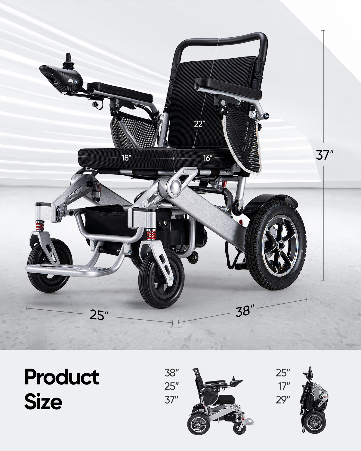 Used Intelligent Foldable Electric Wheelchair All Terrain Mobility Scooter