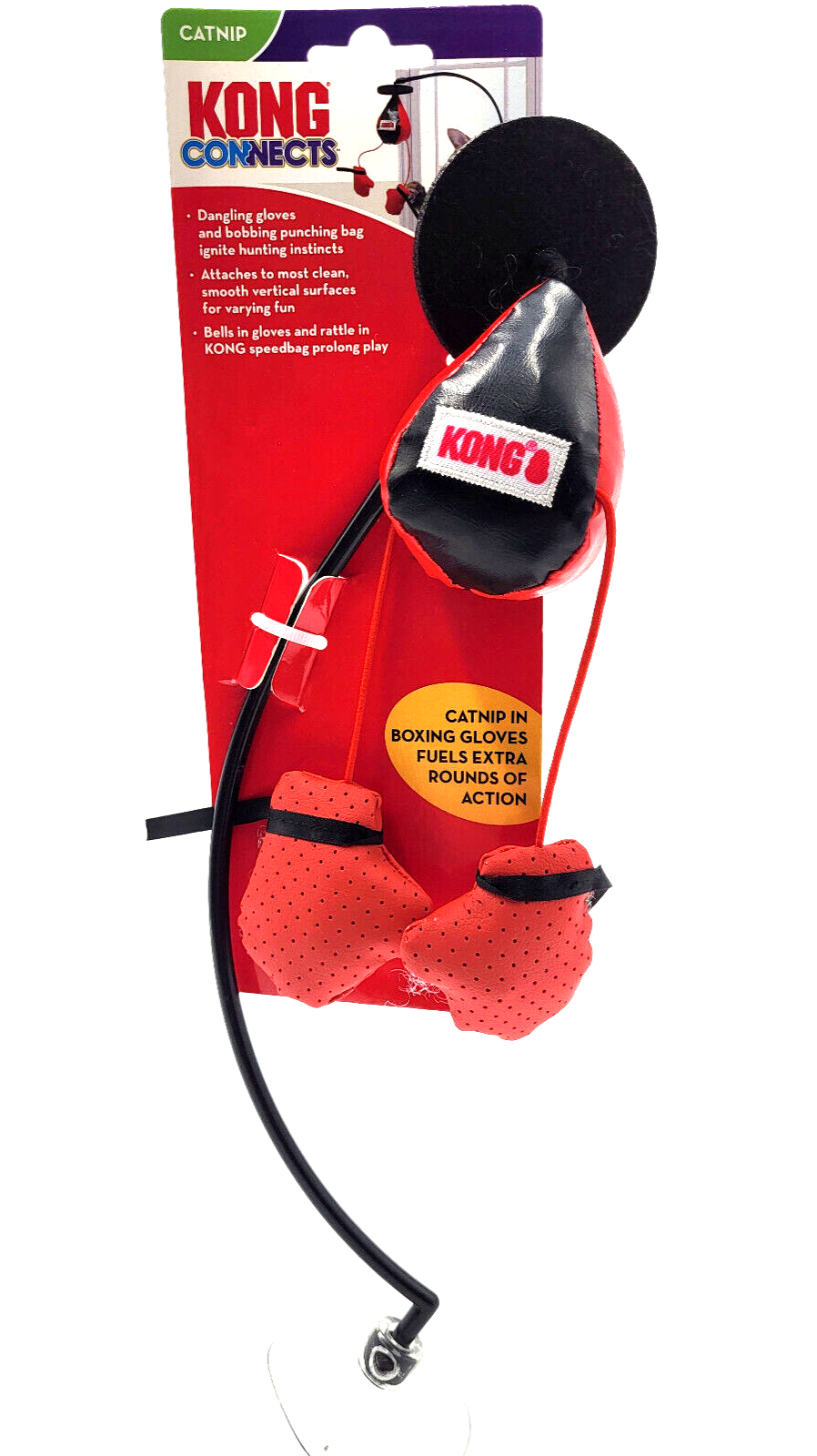 KONG Connects Boxing Punching Bag 12" Interactive Bat A Bout Catnip Cat Toy