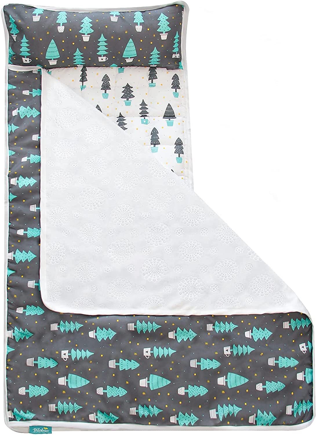 Toddler Nap Mat with Pillow and Blanket for Preschool Daycare Super Soft 50"X21"