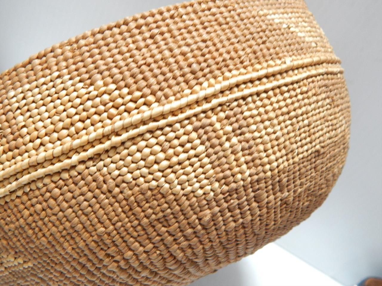 ANTIQUE YUROK (HUPA) BASKET MUSH BOWL HAT NORTHERN CALIFORNIA - CLEAN + NICE !