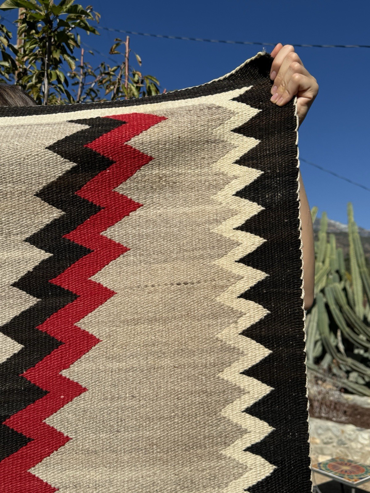 AUTHENTIC NAVAJO CABIN RUG c1920’s 60”X 32” XLNT NATIVE AMERICAN TIGHT WEAVING