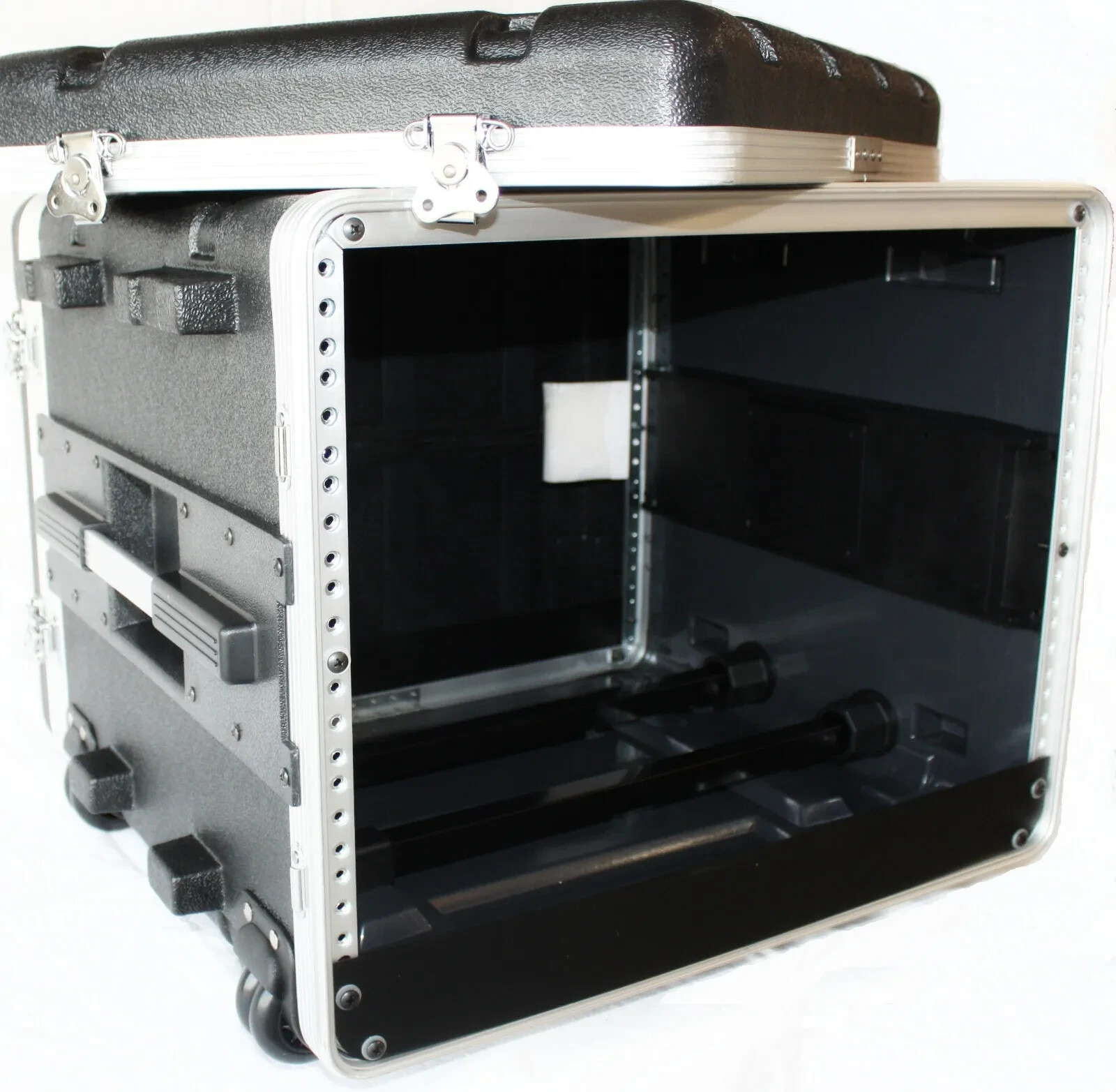 NEW PA DJ 8RU Portable Equipment Rack Mount Storage Case.on wheels.19" Stage.8u.
